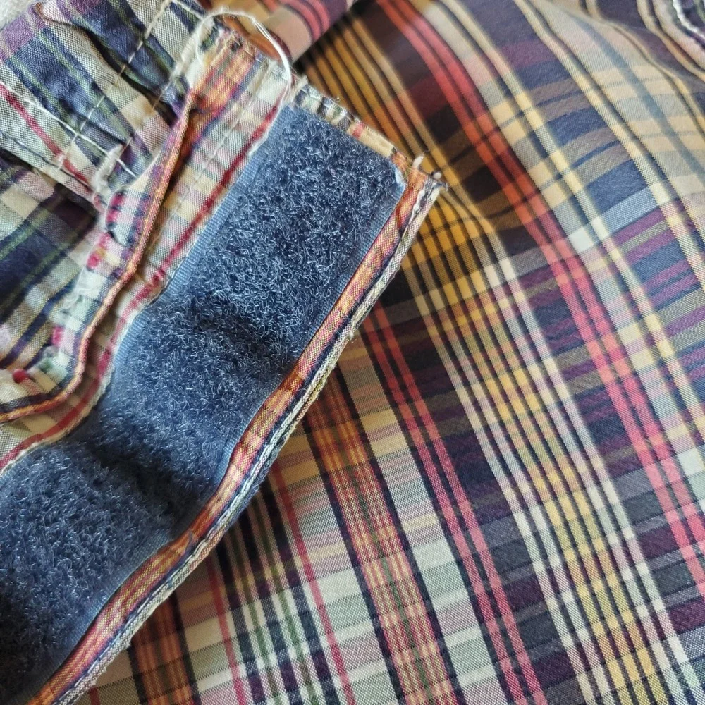 Polo Ralph Lauren Mens‎ Plaid Board Shorts Size 36 Madras Swim Trunks Cargo Navy